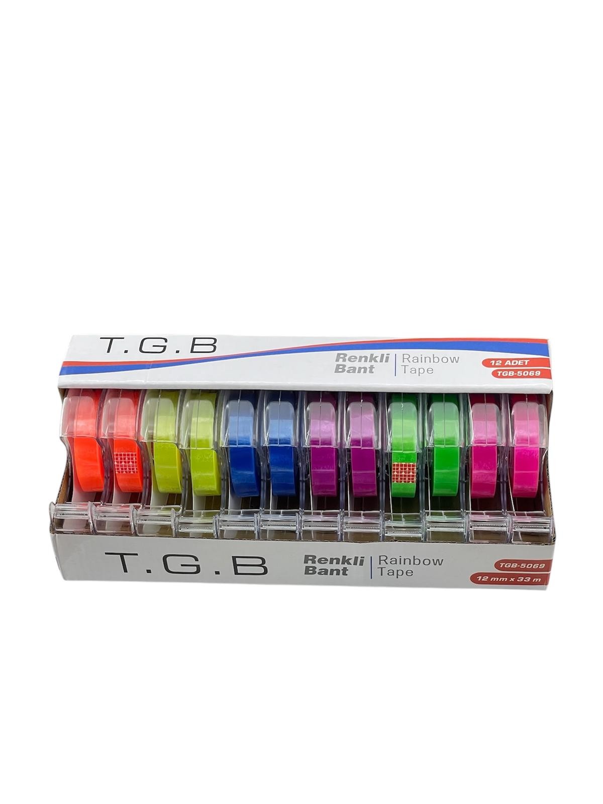 T.g.b Stantlı Renkli Bant 12 Mm X 33 M Tgb-5069 12 Adet