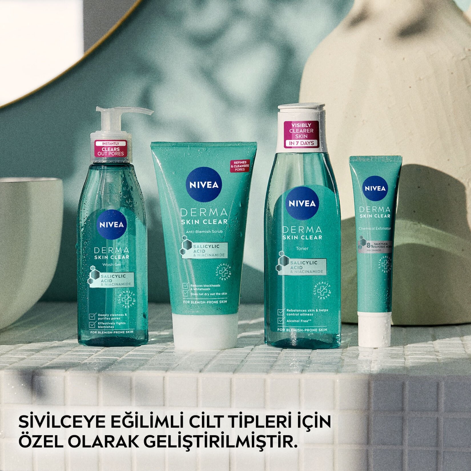 Nivea Derma Skın Clear Sivilceye Eğilimli Ciltler İçin Yüz Temizleme Jeli 150 Ml