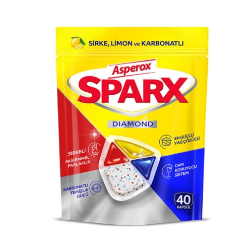 Asperox Sparx Diamond Bulaşık Mak. Tableti 40'lı