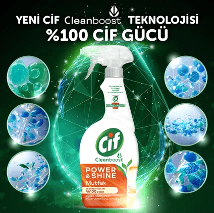 Cif Clean Boost Mutfak Sprey Temizleyici 750 Ml