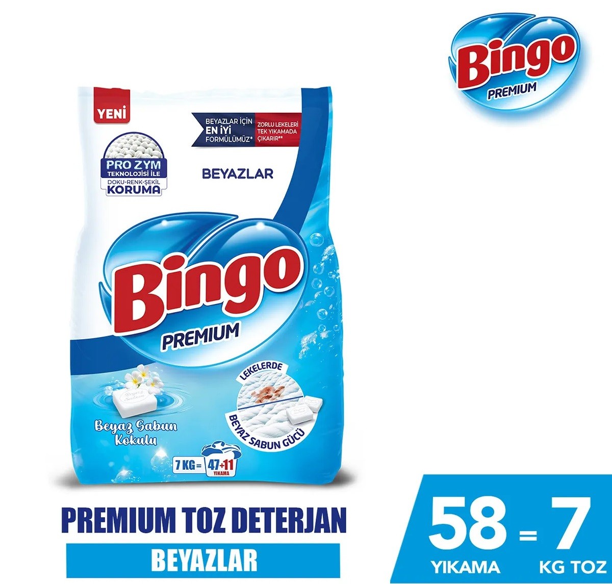 Bingo Premium Beyazlar Toz Çamaşır Deterjanı 7 KĞ