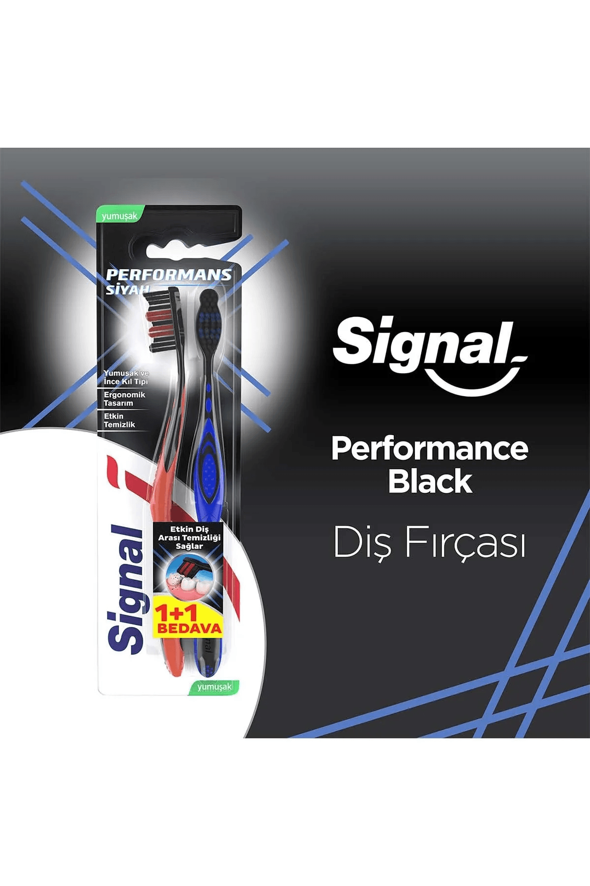 Signal Performans Black 1+1 Diş Fırçası