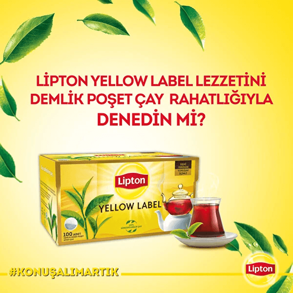 Lipton Yellow Label Demlik Siyah Çay 100 Adet