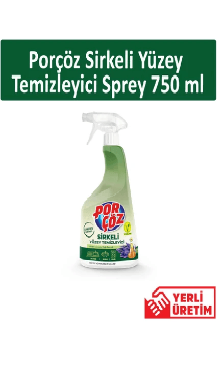 Porçöz Sirkeli Yüzey Sprey Temizleyici 750 Ml