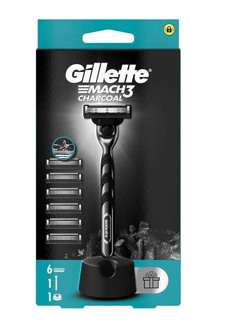 Gillette Mach3 Charcoal Tıraş Makinesi + 2 Yedek Bıçağı