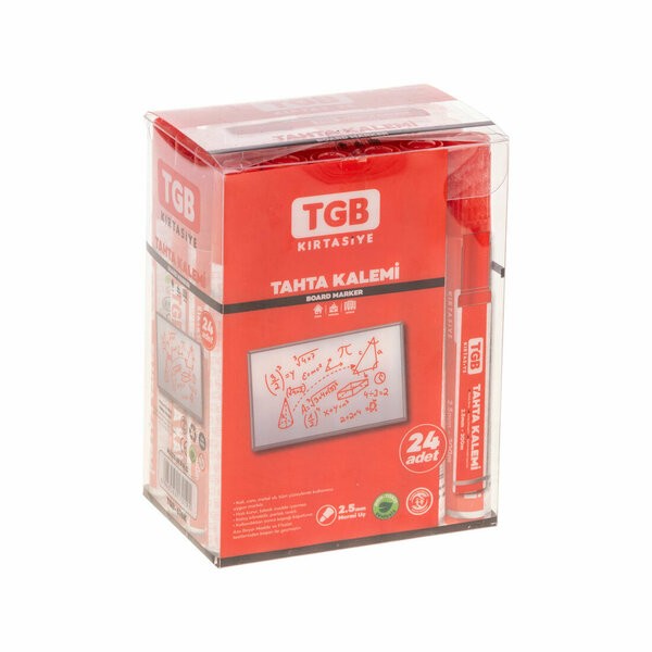 Tgb Kırtasiye Tahta Kalemi Board Marker Kırmızı 2.5 Mm Uç Tgb-676k 24 Adet