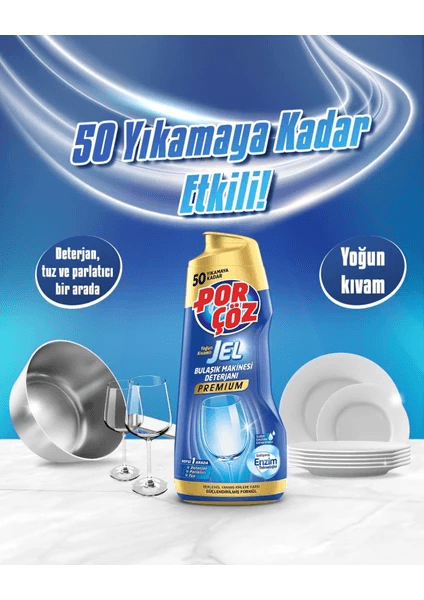 Porçöz Bulaşık Makinesi Deterjanı Premium 900 Ml