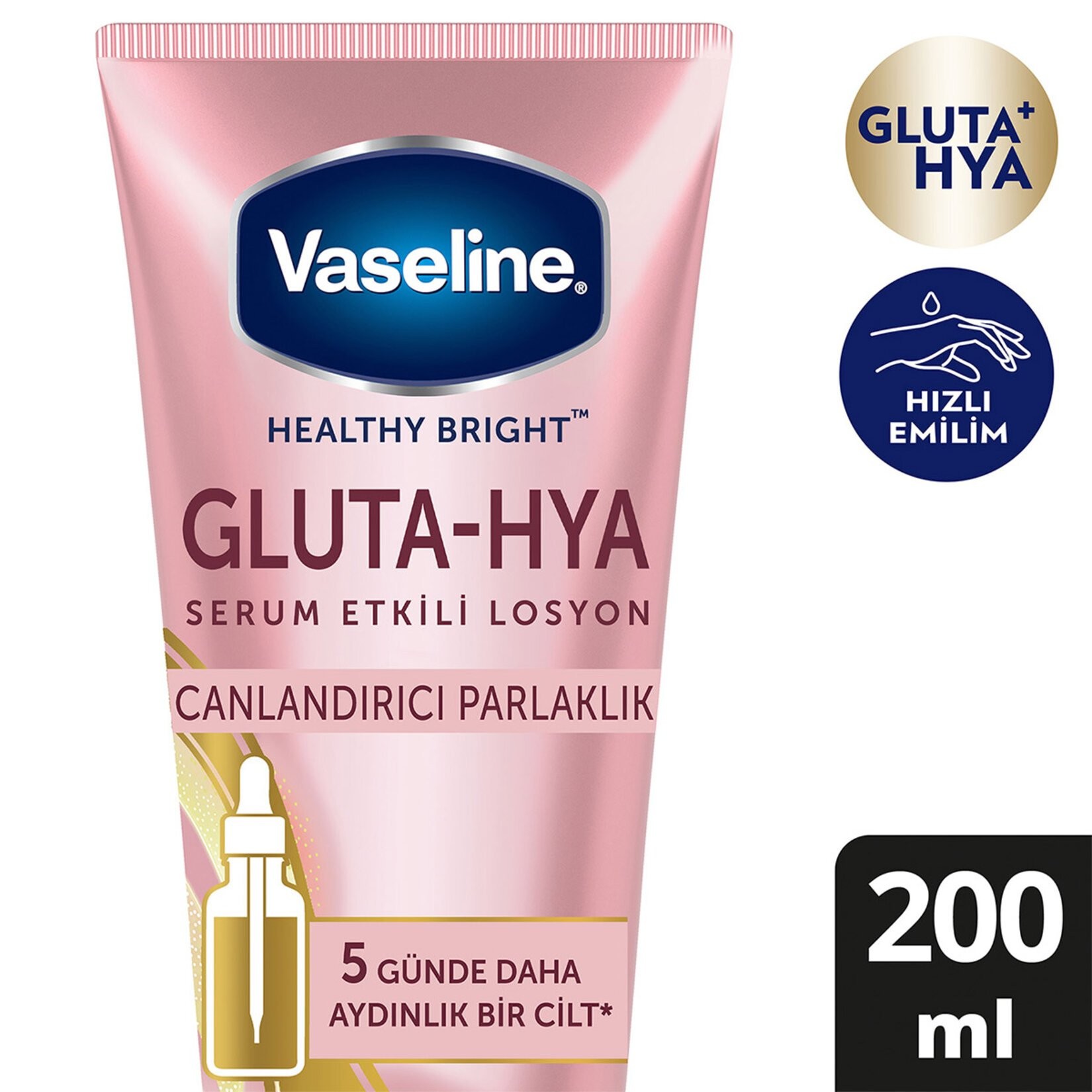 Vaseline Gluta-Hya Canlandırıcı Parlaklık Serum Etkili Losyon 200 Ml