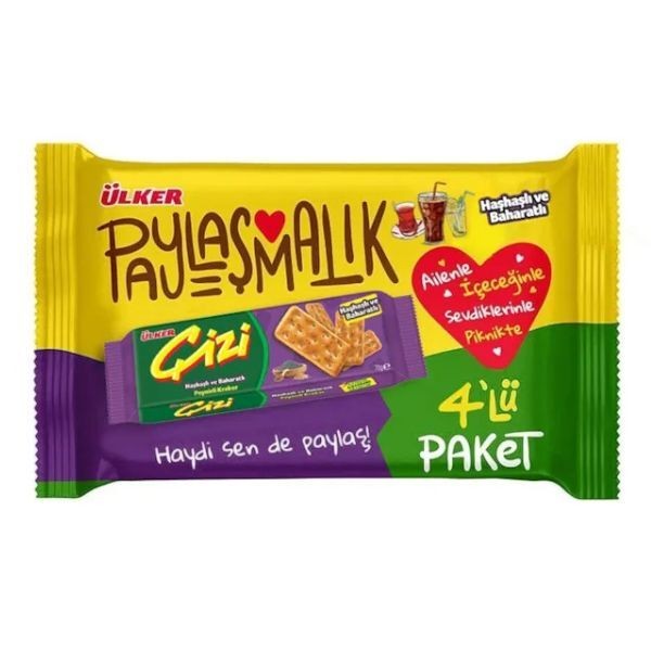 Ülker Çizi Haşhaşlı Ve Baharatlı Peynirli Kraker 70 Gr 4'lü Paket