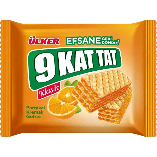 Ülker 9 Kat Tat Klasik Portakallı Kremalı Gofret 39 Gr 24'lü