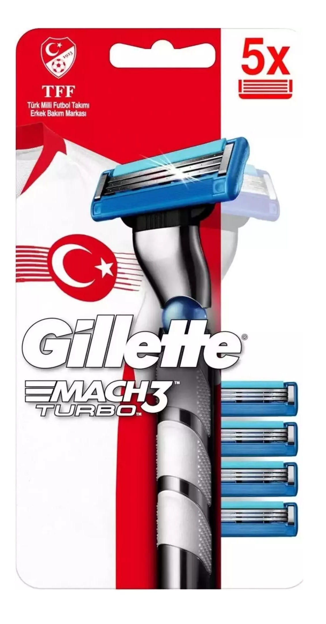 Gillette Mach3 Turbo Tıraş Makinesi + 5 Yedek Bıçağı