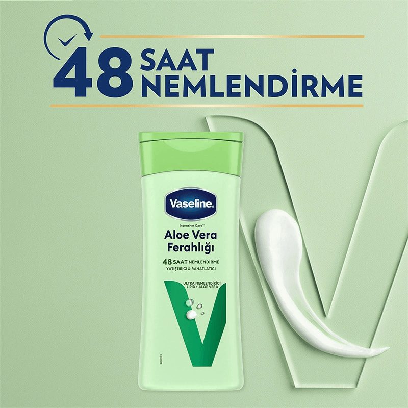 Vaseline Intensive Care Aloe Vera Ferahlığı 48 Saat Nemlendirme Vücut Losyonu 200 Ml