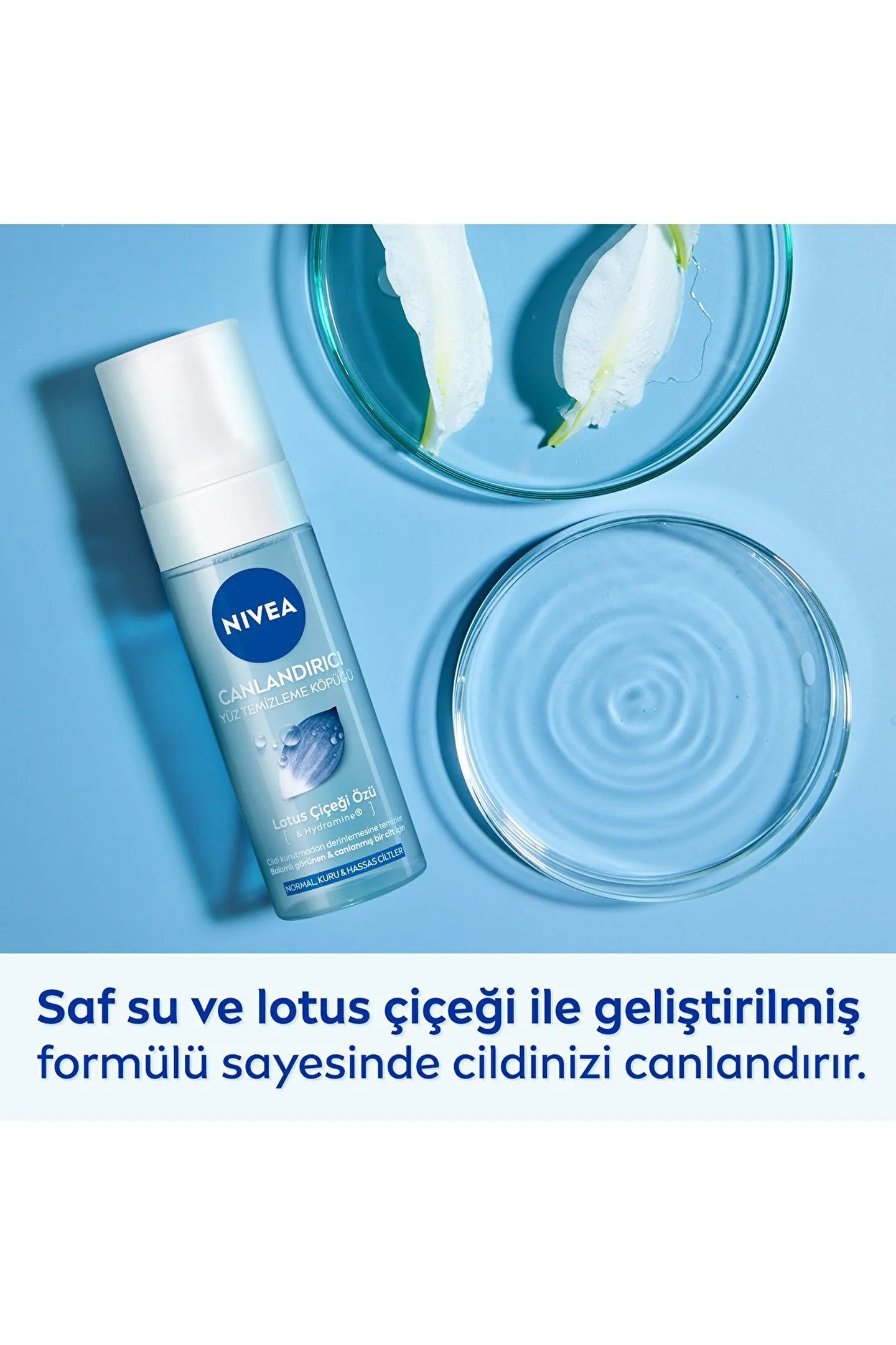 Nivea Canlandırıcı Normal&Kuru&Hassas Ciltler İçin Lotus Çiçeği Özü Yüz Temizleme Köpüğü 150 Ml