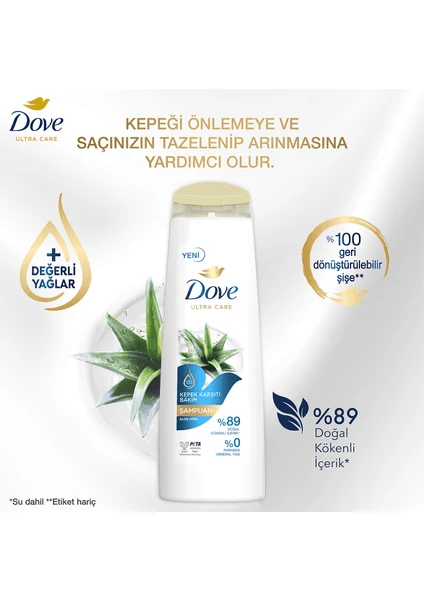 Dove Ultra Care Kepek Karşıtı Bakım Şampuanı Aloe Vera 400 Ml