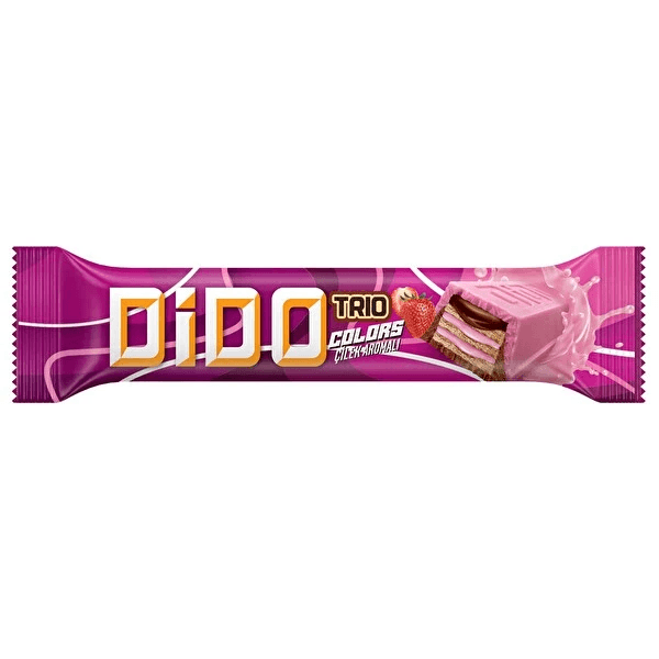 Ülker Dido Trio Colors Çilek Aromalı Gofret 36,5 Gr 24'lü