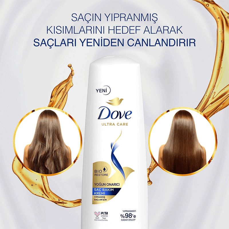 Dove Ultra Care Bıo Restore Yoğun Onarıcı Saç Bakım Kremi Yıpranmış Saçlar İçin 350 Ml