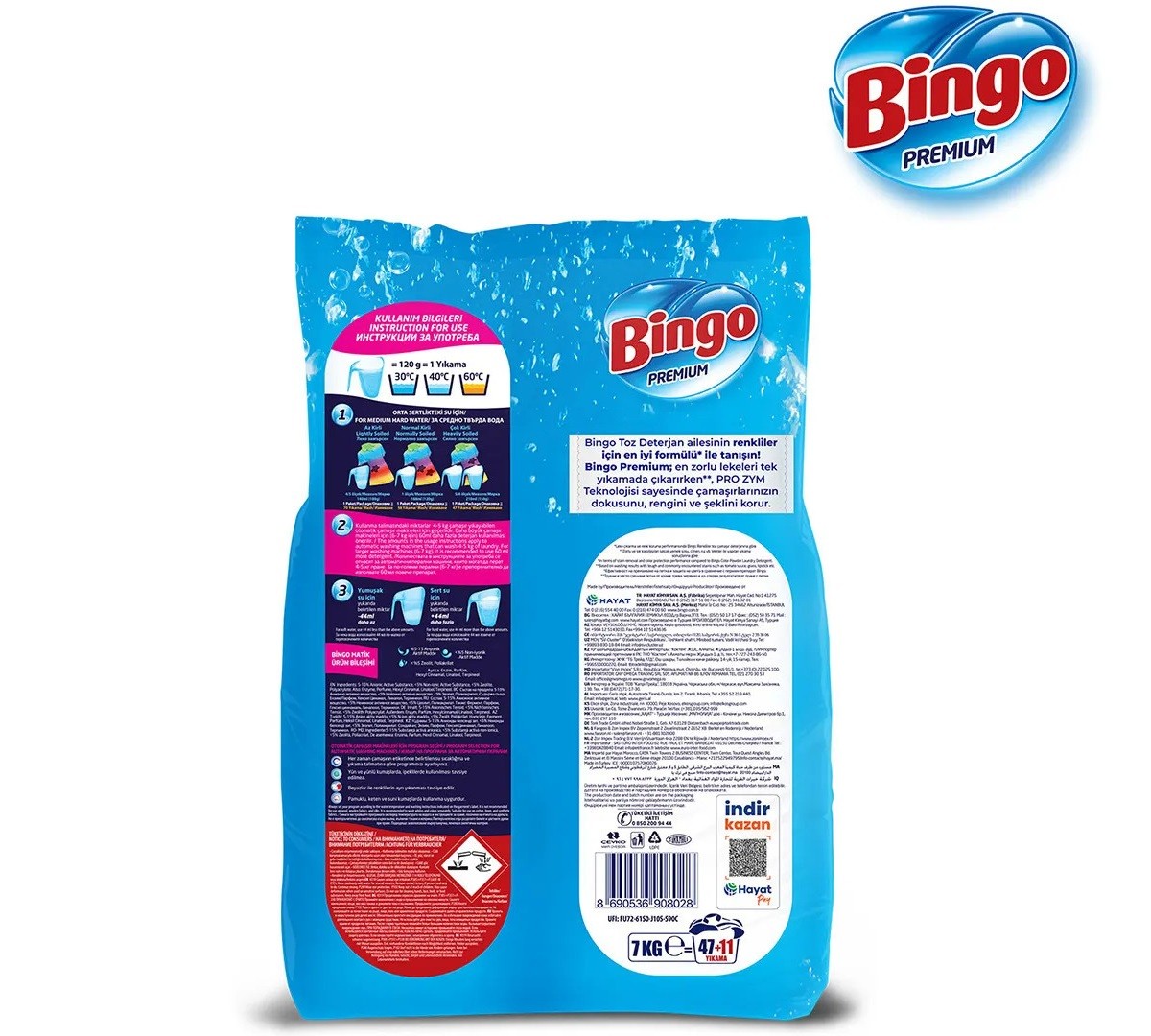 Bingo Premium Renkliler Toz Çamaşır Deterjanı 7 KĞ