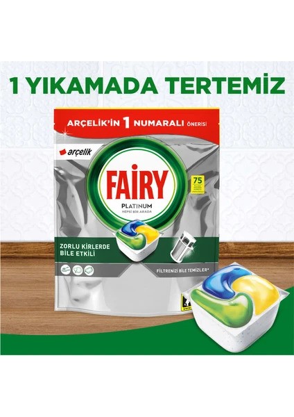 Fairy Platınum Hepsi Bir Arada Bulaşık Mak. Tableti 75'li