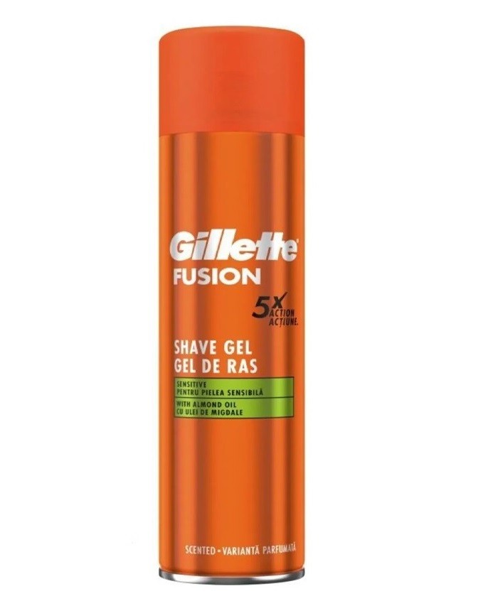 Gillette Fusion 5x Action Sensitive Badem Yağlı Jel 75 ML