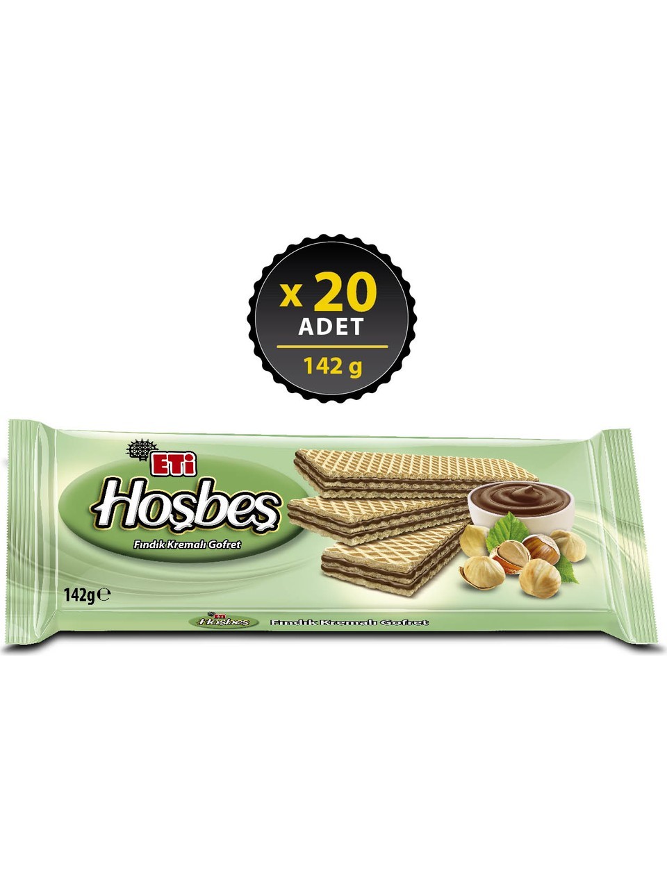 Eti Hoşbeş Fındık Kremalı Gofret 142 Gr 20'li