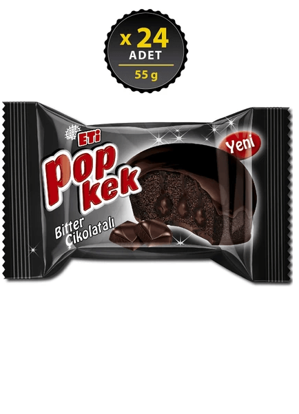 Eti Popkek Bitter Çikolatalı 55 Gr 24 Adet