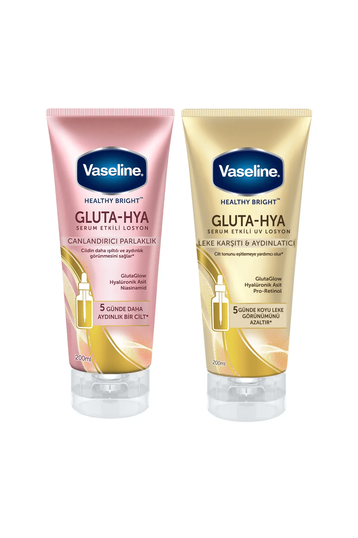 Vaseline Gluta-Hya Leke Karşıtı & Aydınlatıcı + Canlandırıcı Parlaklık Serum Etkili Losyon 200 Ml* 2