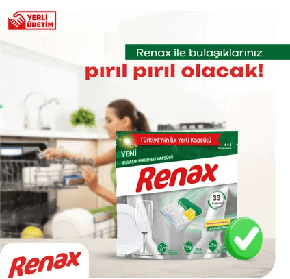 Renax Bulaşık Makinesi Kapsülü Hepsi Bir Arada 44'lü