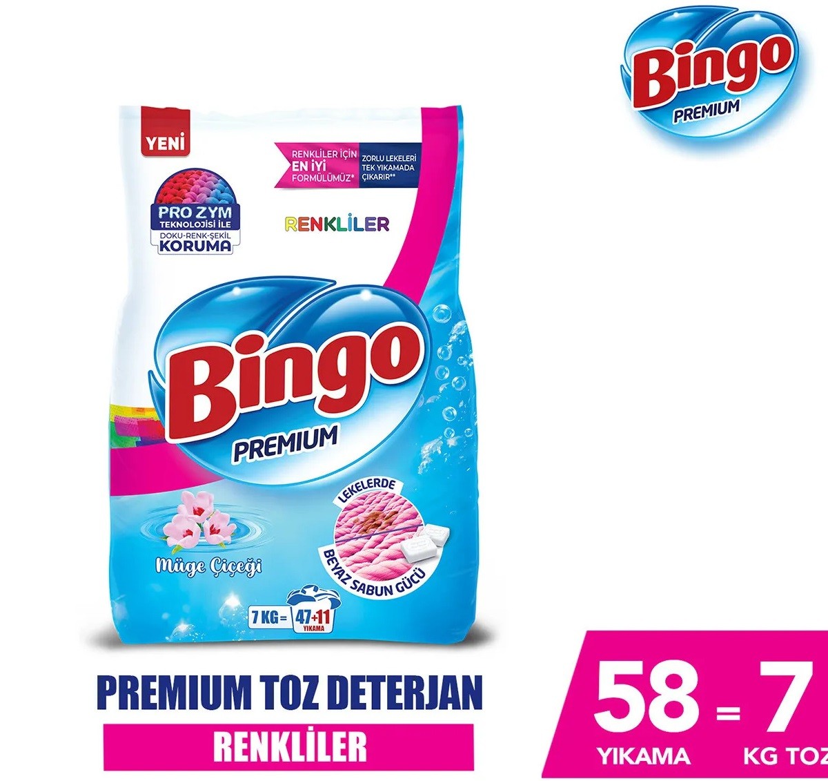 Bingo Premium Renkliler Toz Çamaşır Deterjanı 7 KĞ