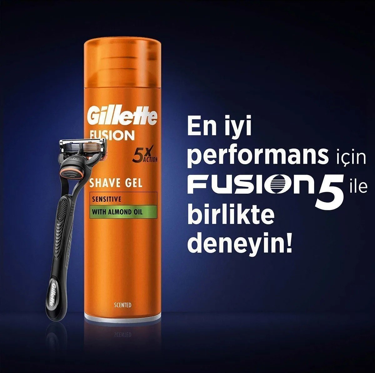 Gillette Fusion 5x Action Sensitive Badem Yağlı Jel 75 ML