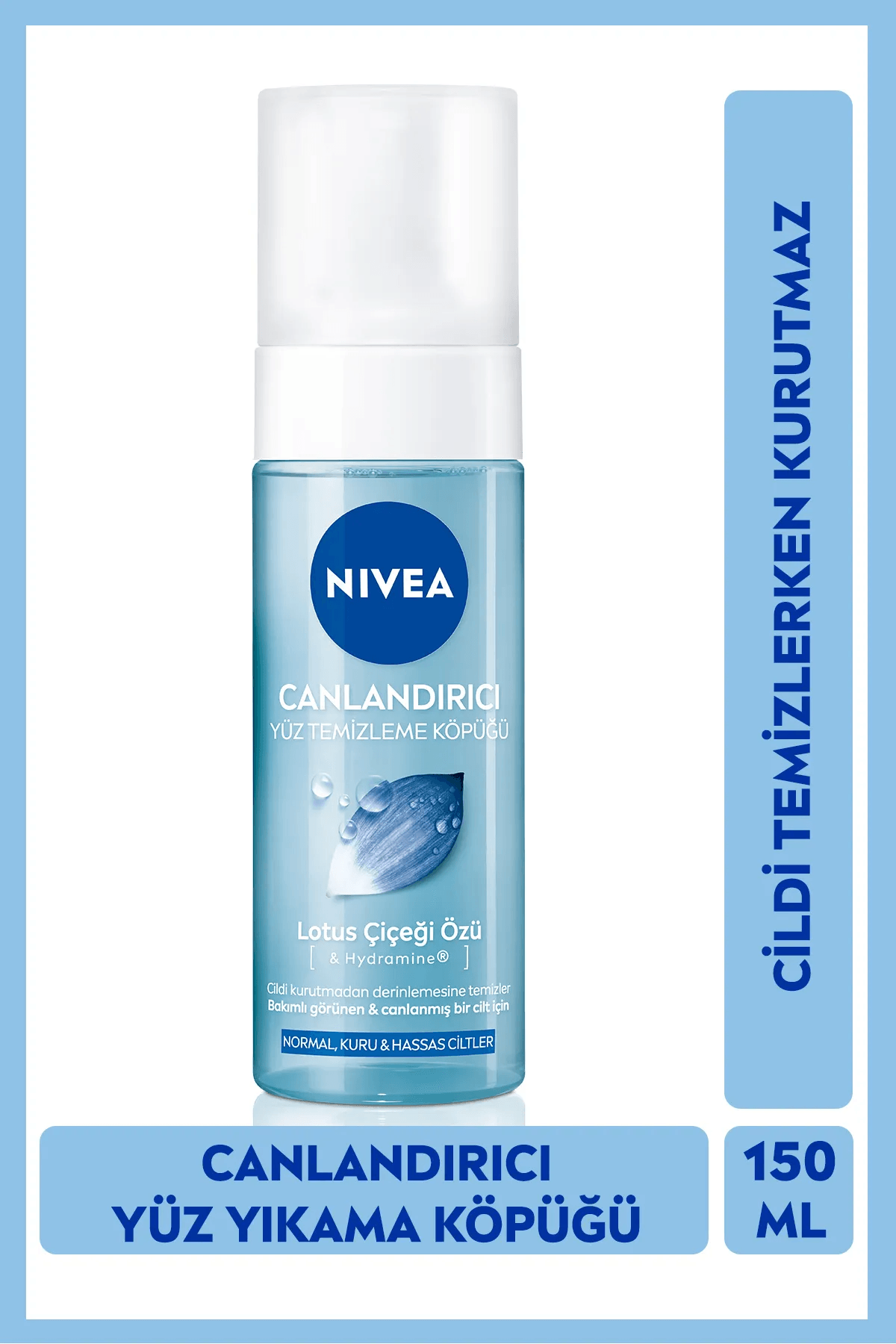 Nivea Canlandırıcı Normal&Kuru&Hassas Ciltler İçin Lotus Çiçeği Özü Yüz Temizleme Köpüğü 150 Ml