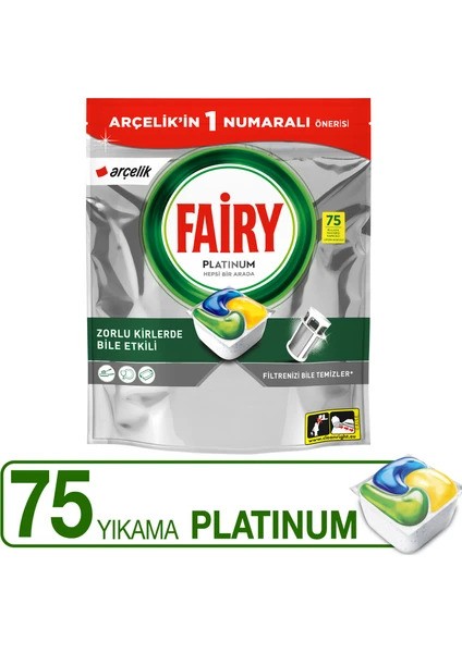 Fairy Platınum Hepsi Bir Arada Bulaşık Mak. Tableti 75'li