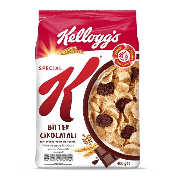 Kellogg's Special K Bitter Çikolatalı Tam Buğday Ve Pirinç Gevreği 400 Gr