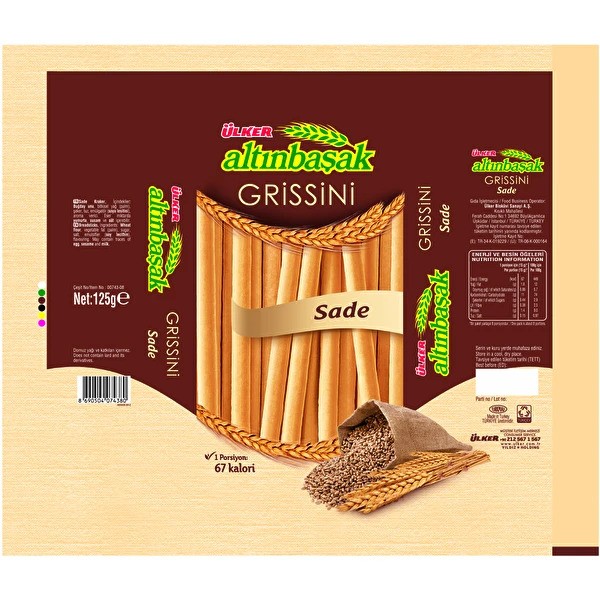 Ülker Altınbaşak Grissini Sade Kraker 125 Gr 12'li