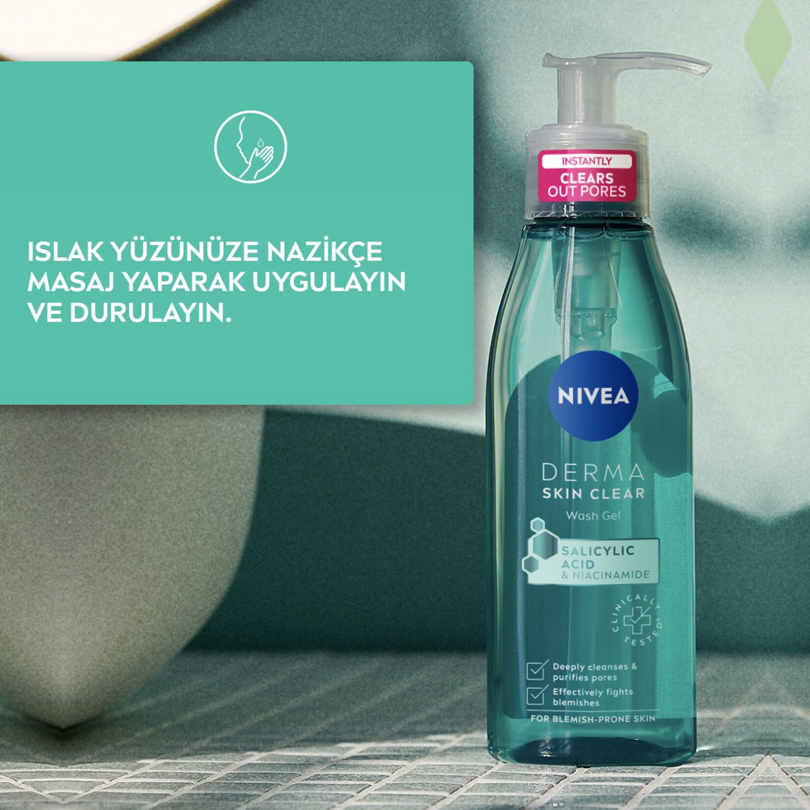 Nivea Derma Skın Clear Sivilceye Eğilimli Ciltler İçin Yüz Temizleme Jeli 150 Ml