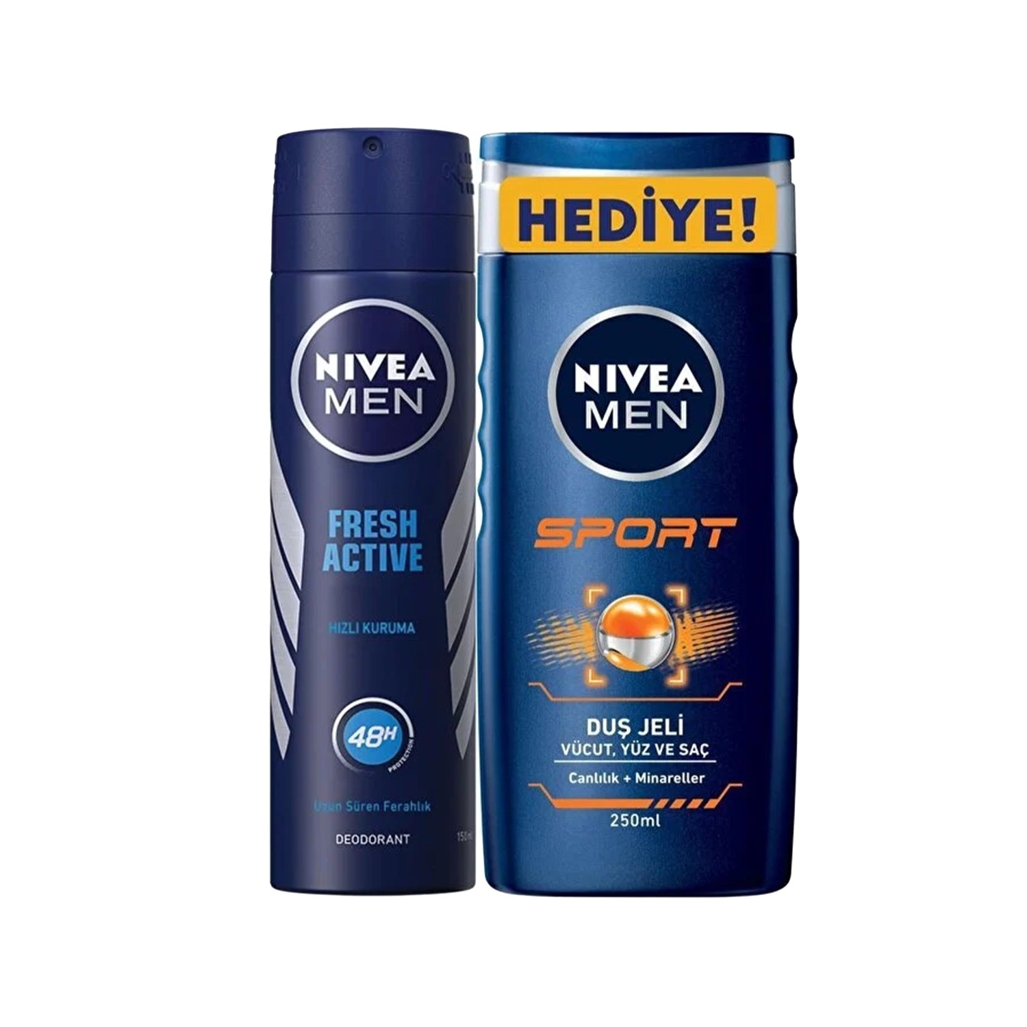 Nivea Men Fresh Active Erkek Deodorant 150 ML + Nivea Men Sport Duş Jeli 250 ML