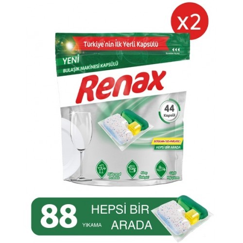 Renax Bulaşık Makinesi Kapsülü Hepsi Bir Arada 44'lü *2