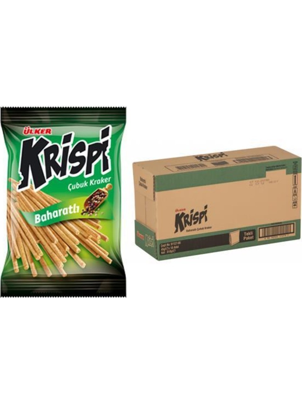 Ülker Krispi Baharatlı Çubuk Kraker 43 Gr 15 Paket