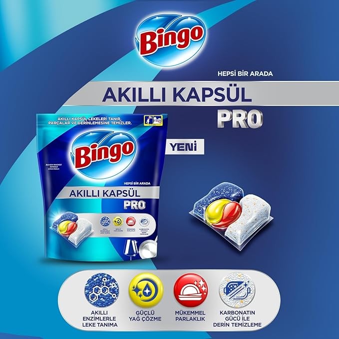 Bingo Akıllı Kapsül Pro Hepsi Bir Arada Bulaşık Mak. Tableti 50 Li