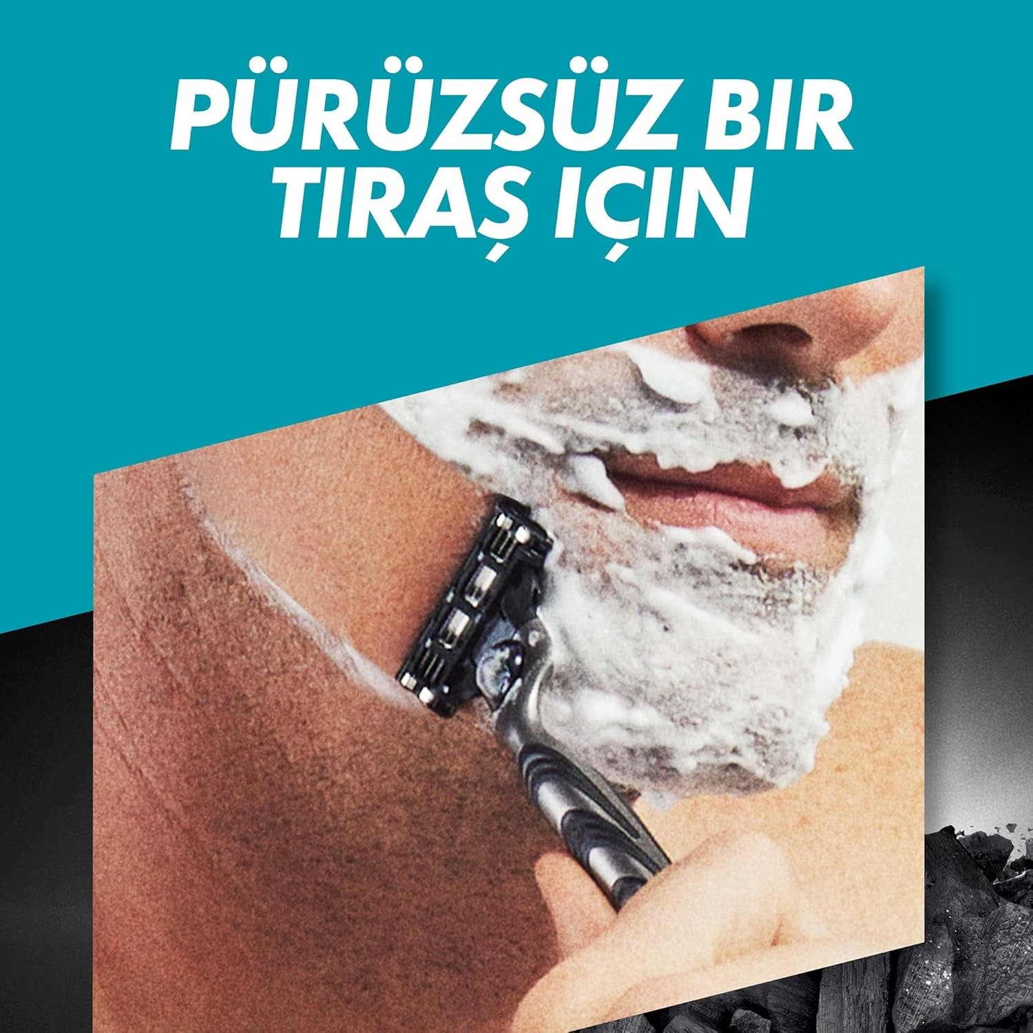 Gillette Mach3 Charcoal Tıraş Makinesi + 2 Yedek Bıçağı