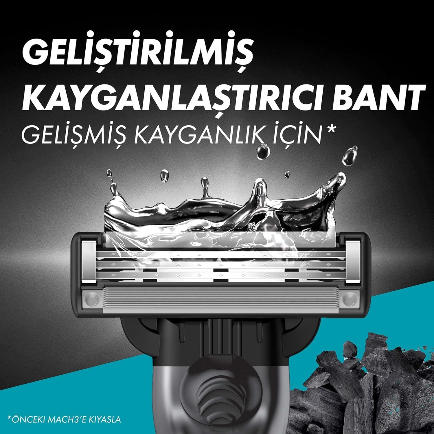 Gillette Mach3 Charcoal Tıraş Makinesi + 2 Yedek Bıçağı