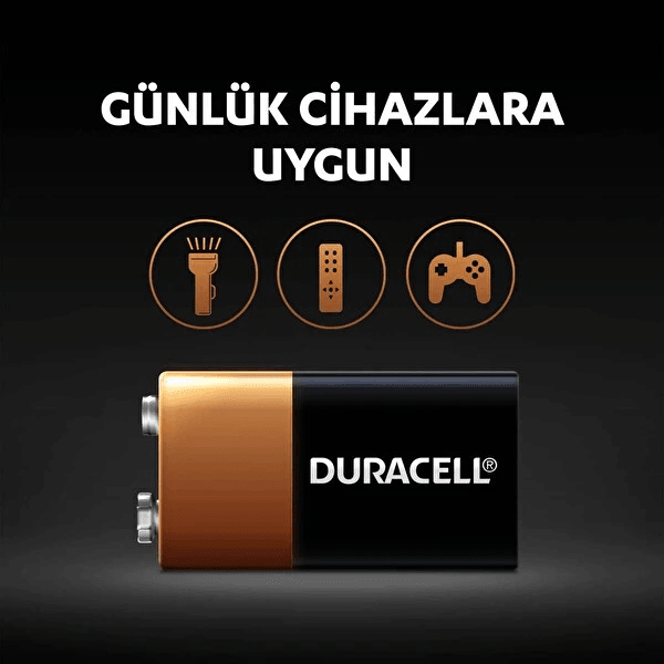 Duracell Alkalin 9v 1 Pil(6LR61/MN1604) 1 Adet