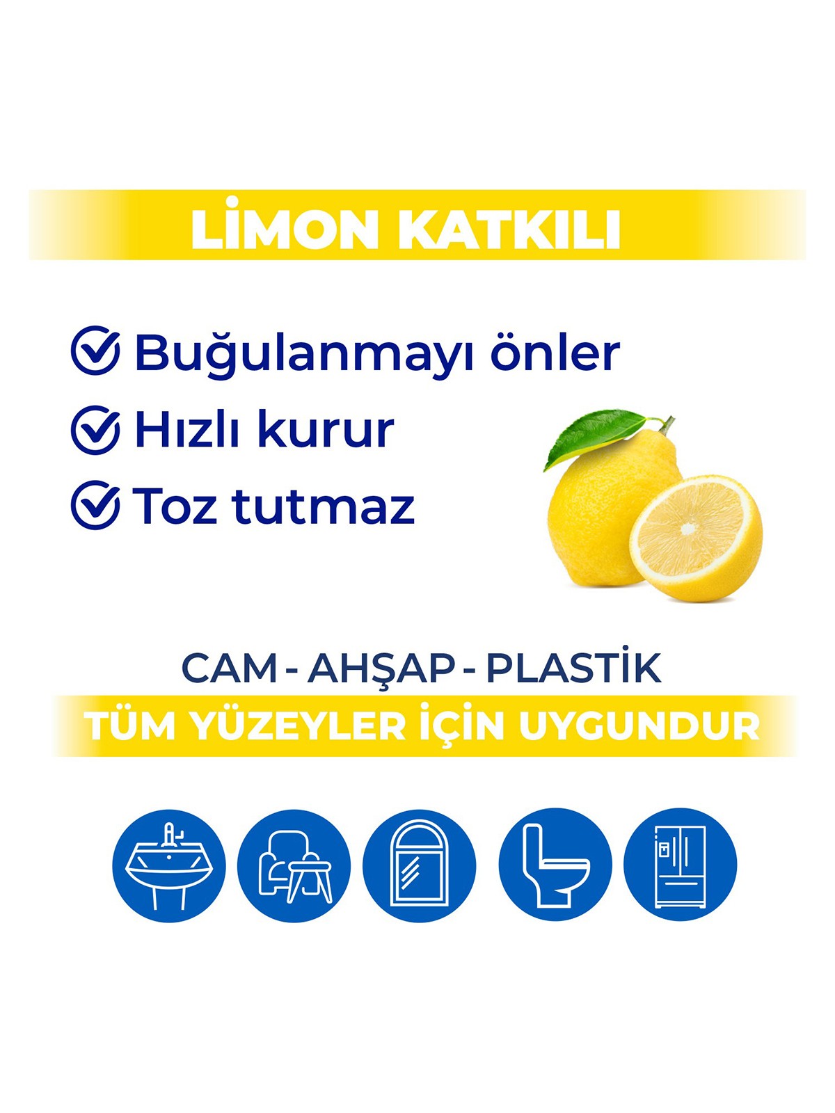 Bingo Çok Amaçlı Yüzey Temizlik Havlusu Limon Kokulu 96 Adet