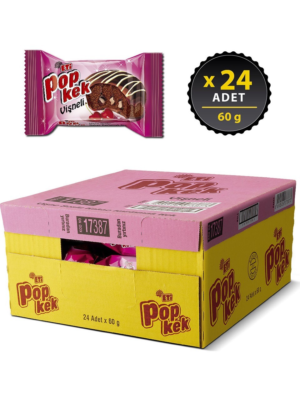 Eti Popkek Vişneli 60 Gr 24 Adet