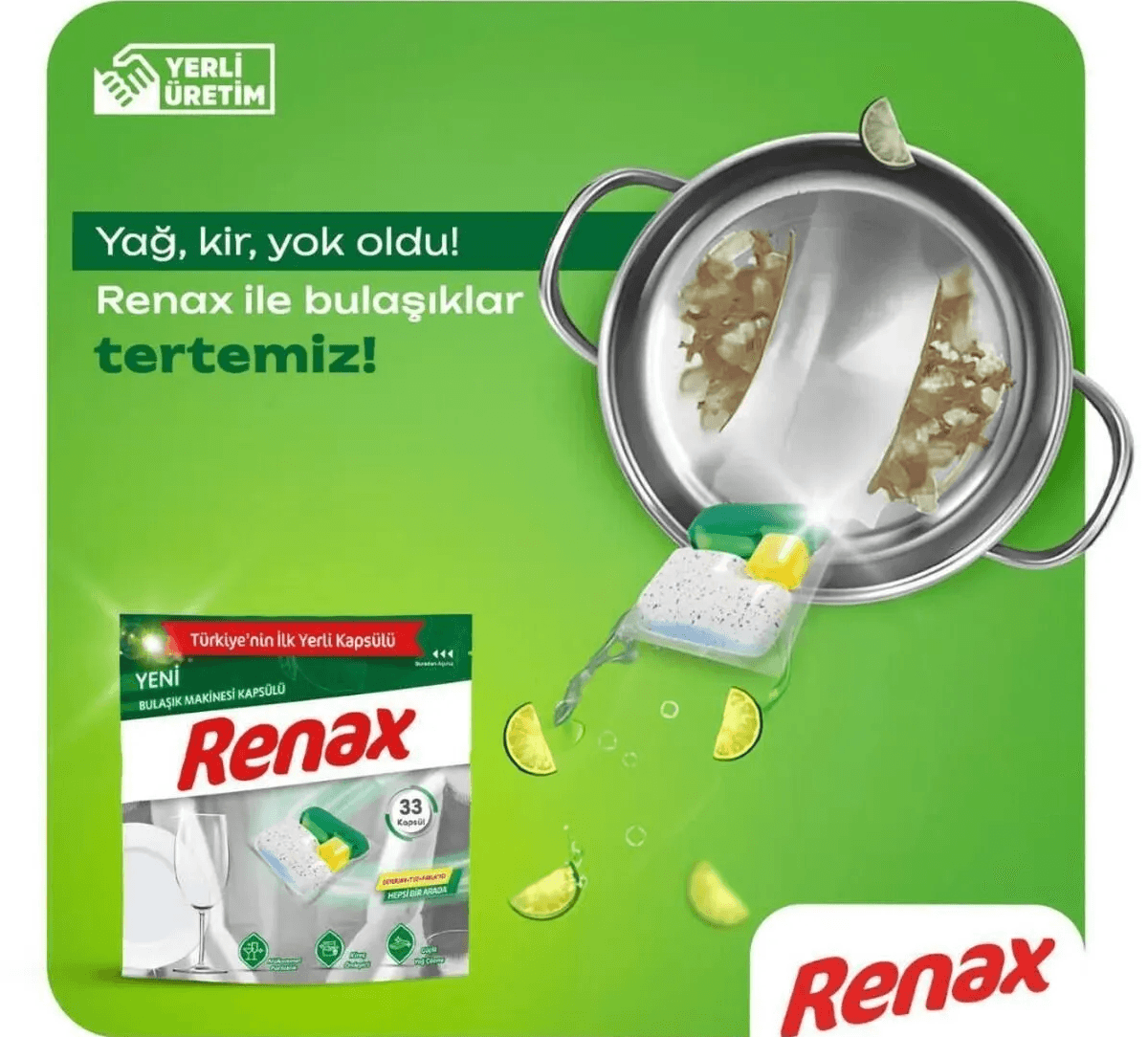 Renax Bulaşık Makinesi Kapsülü Hepsi Bir Arada 22'li