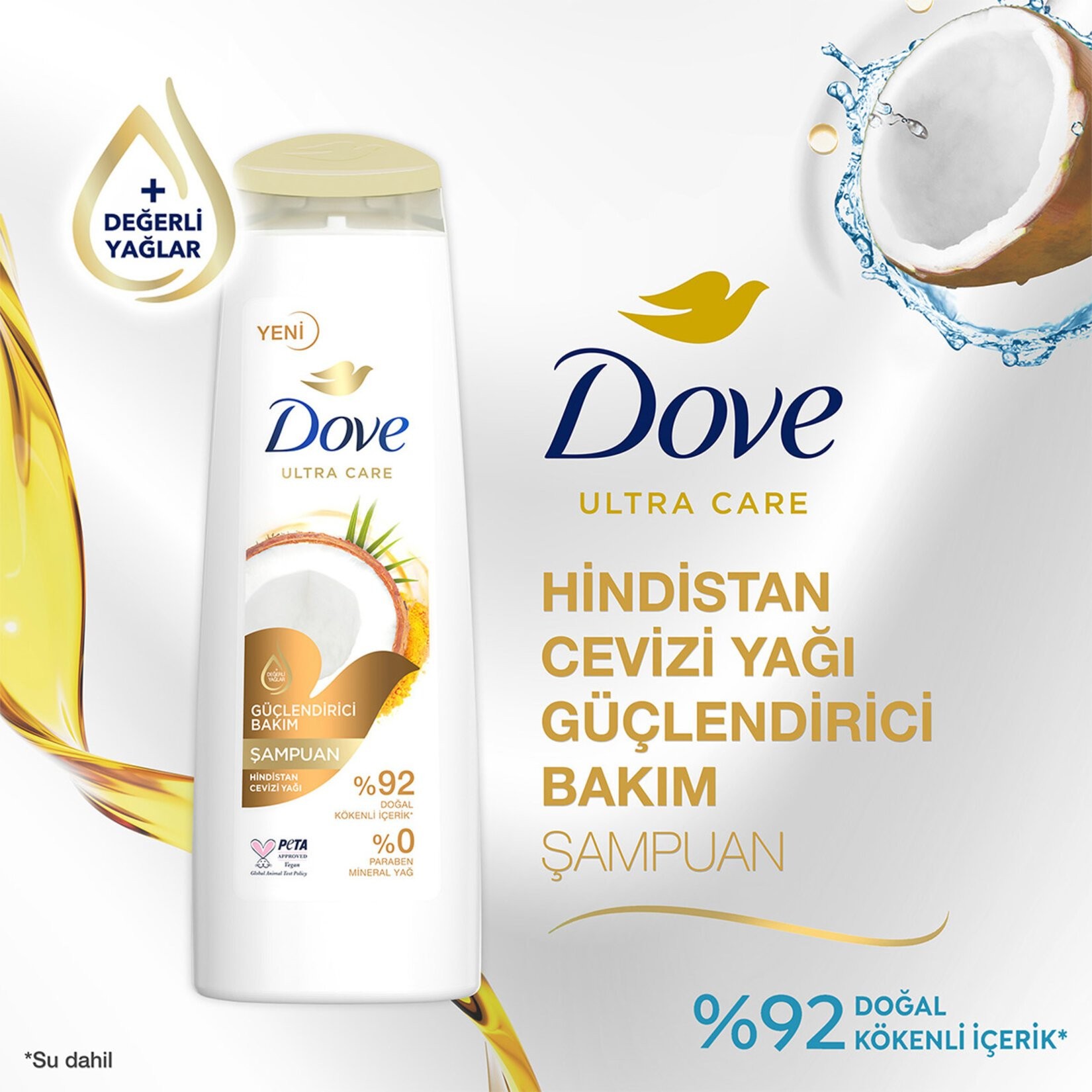 Dove Ultra Care Güçlendirici Bakım Şampuan Hindistan Cevizi Yağı 400 Ml