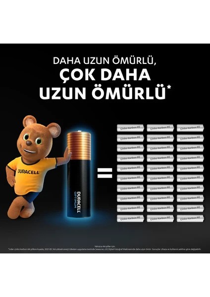 Duracell Optimum Alkalin AA4 Kalem Pil (MX1500) 4 Adet