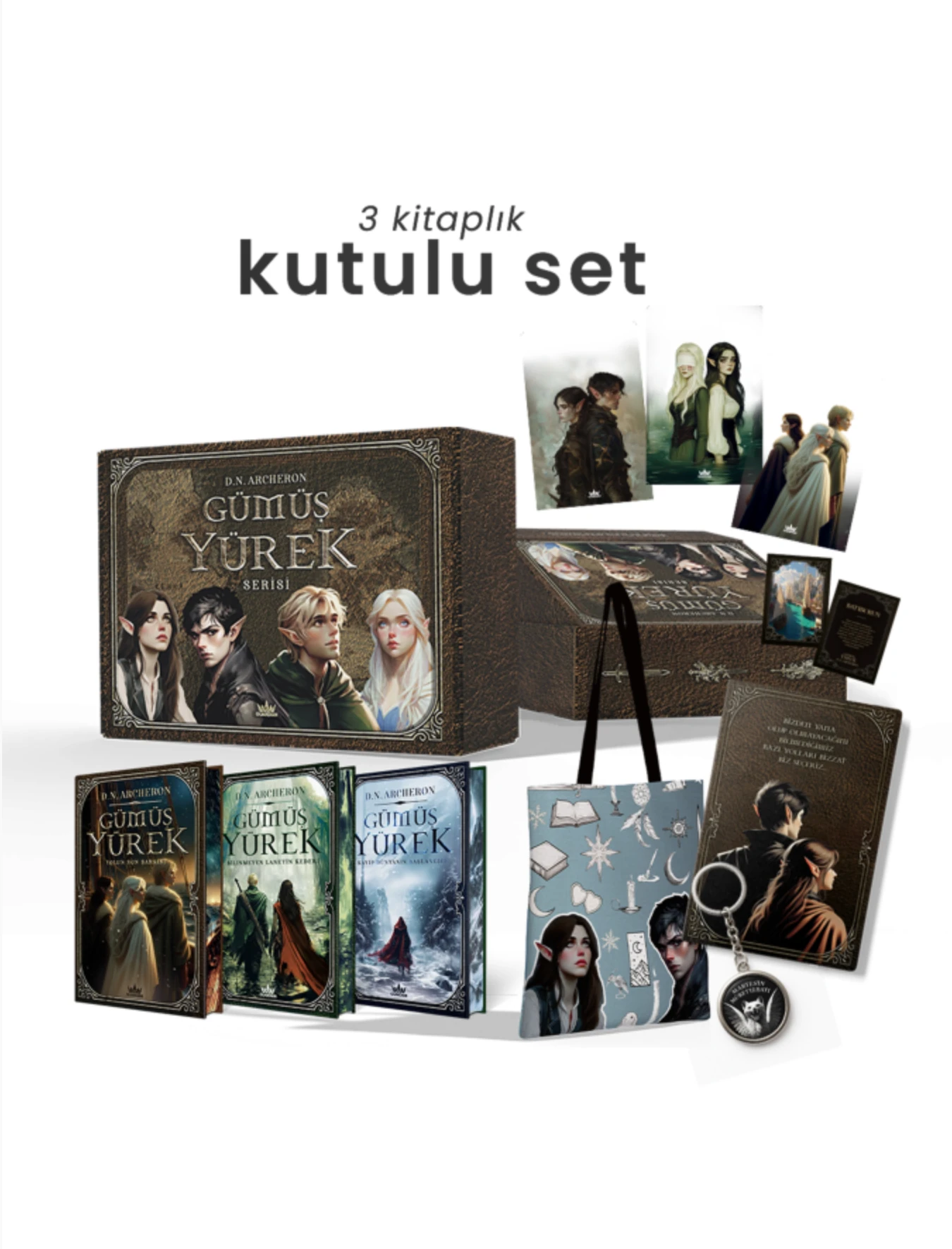 SET-GÜMÜŞ YÜREK SERİSİ (3 KİTAP)-YAN BOYAMALI