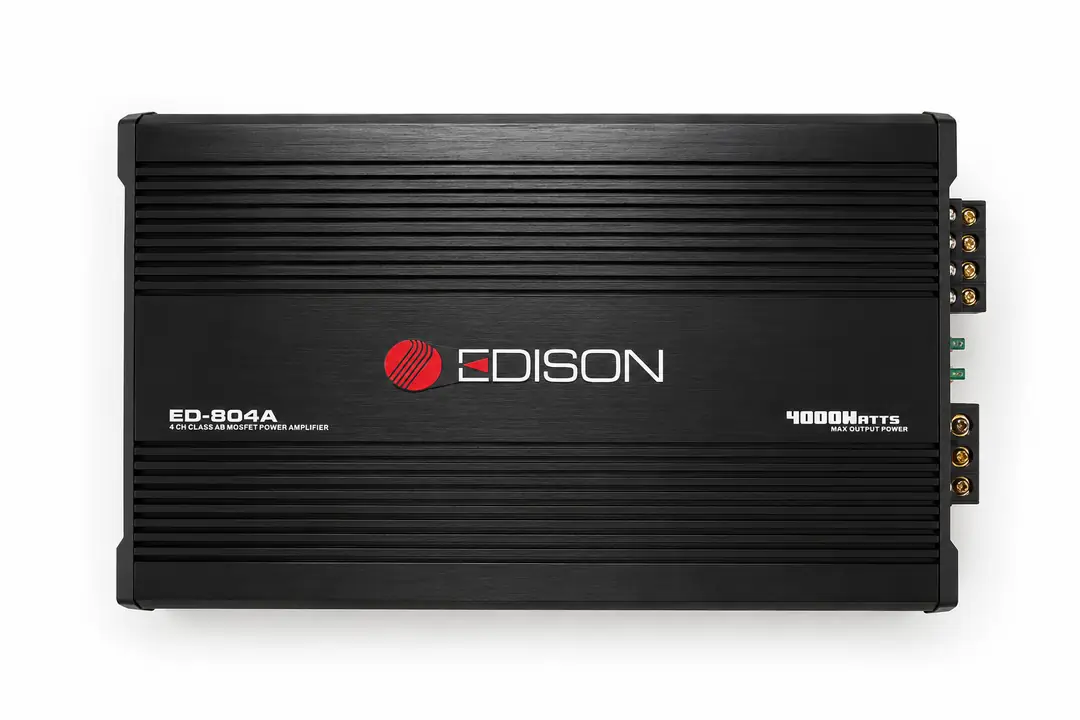Edison ED-804A 4 Kanal AB Class Oto Amfi 4x80W RMS Bass Kontrol