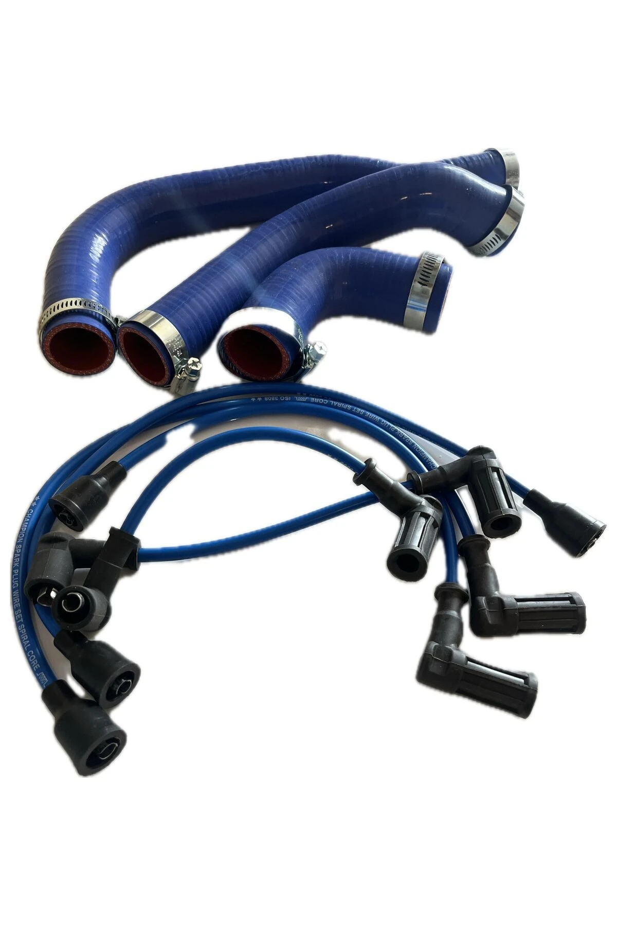 Doğan Kartal Slx Radyatör Hortumu Termostat Hortumu Silikon Mavi + Buji Kablosu + Kelepçe Takım