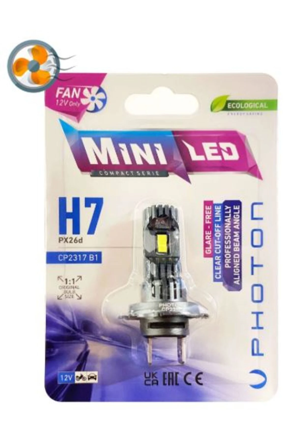 Photon H7 Mini Fanlı Compact Led Far Ampulü 2'li 